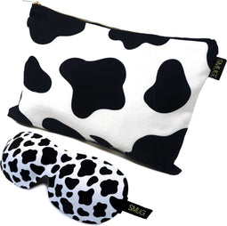 SMUG 3D Slaapmasker met Opbergzakje - 100% Verduisterend - Ergonomisch Oogmasker - Cow Print