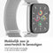 imoshion Nylon⁺ bandje - Geschikt voor Apple Watch 1, 2, 3, 4, 5, 6, 7, 8, 9, 10 (42 mm), SE - 38/40/41 mm - Grijs - One Size