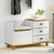 vidaXL - Hal - Opslagbank - ASKIM - Wit - 100x39x62 - cm - Massief - Vurenhout