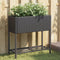 vidaXL - Plantenbak - met - schap - poly - rattan - zwart
