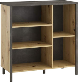 FMD Dressoir met 5 open vakken artisan eikenkleurig en donkergrijs