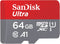SanDisk Ultra Micro SDXC 64GB - UHS-I A1 - 100MB/s met adapter