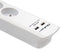 Qoltec Overspanningsbeveiliging | 6 stopcontacten | 2 x USB| 1.8m | Wit.