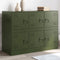 vidaXL - Dressoir - 99x39x73 - cm - staal - olijfgroen