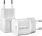 Intenso W30C - Power Adapter - 30W USB-C Snelladen - Wit (2 stuks)
