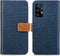 iMoshion Hoesje Geschikt voor Samsung Galaxy A52 (4G) / A52s / A52 (5G) Hoesje Met Pasjeshouder - iMoshion Luxe Canvas Bookcase - Donkerblauw