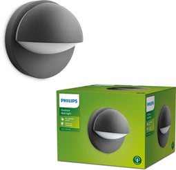 Philips June - Buitenwandlamp - Spatwaterdicht IP44 - Antraciet