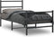 vidaXL - Bedframe - met - hoofd- - en - voeteneinde metaal - zwart - 90x190 - cm