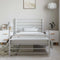 vidaXL - Bedframe - met - hoofd- - en - voeteneinde - metaal - wit - 100x200 - cm