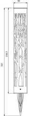 Decoratie GALIX G4465 zonnebaken - 20 lumen - Om vast te schroeven of te planten - H70cm - Warm Wit