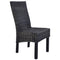vidaXL - Eetkamerstoelen - 2 - st - kubu - rattan - en - mangohout - zwart