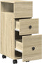 vidaXL - Badkamerkast - smal - met - wielen - bewerkt - hout - sonoma - eikenkleurig