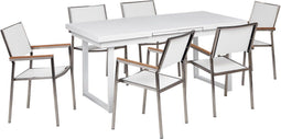VALCANETTO/GROSSETO - 6-zits Tuinset - Wit - Aluminium