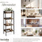 tectake® Ladderrek - Wandrek - 4 Houten Planken - Industrieel Design - Zwart Metalen Frame - 57,5 x 34 x 138 cm