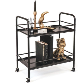 Housevitamin Zwart Metalen Trolley Tafel - 60x30x66.5cm Moet Nog Gemonteerd Worden