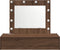 vidaXL - Make-Up - Tafel - met - LED - Verlichting - en - Wandplank - - - Bruin - Eiken