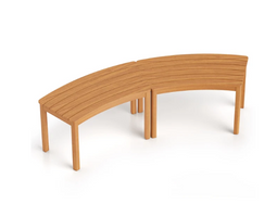 Coast Set van 2 Houten Tuinbanken - Acaciahout - Weerbestendig - 180 kg draagvermogen - Naturel (2 stuks)
