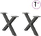 vidaXL - Salontafelpoten - 2 - st - X-vormig - 60x(30-31) - cm - staal - antraciet