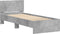 vidaXL - Bedframe - met - hoofdeinde - bewerkt - hout - betongrijs - 90x200 - cm