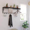Furnilux - Wand kapstok De Luxe - XL - Garderobe - Hoedenplank met 8 Haken - Industrieel - 110 x 30 x 27 cm