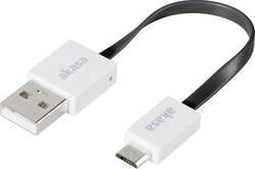Akasa USB-kabel USB 2.0 USB-A stekker, USB-micro-B stekker 0.15 m Zwart Zeer flexibel, Vergulde steekcontacten, UL gece