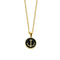 CO88 Collection Majestic 8CN 26047 Stalen Collier met Hanger - Rond met Anker Ø 15 mm - Lengte 42 + 5 cm - Goudkleurig / Zwart