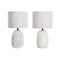Bureaulamp DKD Home Decor Koper Wit Keramiek 220 V 40 W (24 x 24 x 40 cm) (2 Stuks)