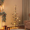 vidaXL - Kerstdecoratie - kerstboom - met - houten - basis - 150 - cm - metaal - zwart