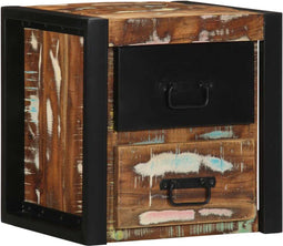 vidaXL - Nachtkastje - 40x35x40 - cm - massief - gerecycled - hout - meerkleurig