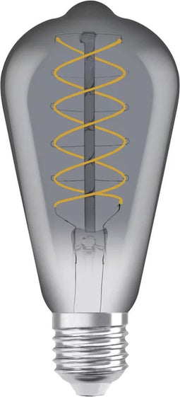 OSRAM vintage 19-6 LED lamp, smoke tint, 7.8W, 36-lm