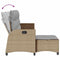 vidaXL - Verstelbare - tuinbank - met - kussens - L-vormig - beige - poly - rattan