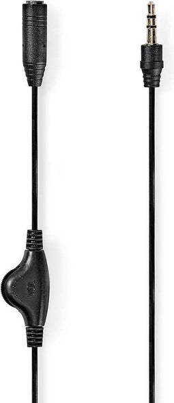 Nedis Stereo-Audiokabel - 3,5 mm Male - 3,5 mm Female - Vernikkeld - 1.00 m - Rond - Envelop