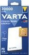 Varta Energy 20000 - Powerbank - 20000 mAh - USB-C en 2x USB-uitgang - Wit/zwart