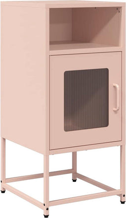 vidaXL - Nachtkastje - 36x39x78 - cm - koudgewalst - staal - roze