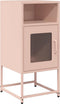 vidaXL - Nachtkastje - 36x39x78 - cm - koudgewalst - staal - roze