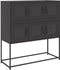 vidaXL - Dressoir - 100,5x39x107 - cm - koudgewalst - staal - zwart
