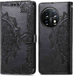 iMoshion Hoesje Geschikt voor OnePlus 11 Hoesje Met Pasjeshouder - iMoshion Mandala Bookcase - Zwart