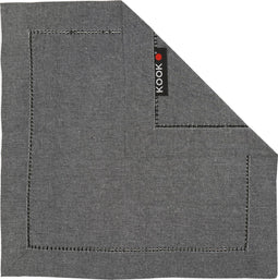 KOOK Servetten Gemeleerd Zwart - 4 Stuks