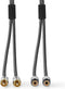 Nedis Stereo-Audiokabel - 2x RCA Male - 2x RCA Female - Verguld - 5.00 m - Rond - Grijs / Gun Metal Grijs - Cover Window Box
