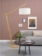 GOOD&MOJO Vloerlamp Montblanc - Bamboe/Wit - 175x47x207cm - Scandinavisch,Bohemian - Staande lampen voor Woonkamer - Slaapkamer