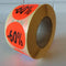 Klika - Etiket fluor rood 35mm 60% korting 500/r - 30 stuks