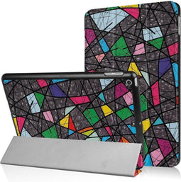 3-Vouw abstract patroon stand flip hoes Geschikt voor iPad 9.7 (2017/2018)