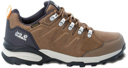Jack Wolfskin REFUGIO TEXAPORE LOW - Dames Wandelschoenen - Suède en textiel - brown / apricot