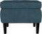 vidaXL - Kruk - met - houten - poten - fluweel - blauw