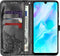 Hoesje Geschikt voor Huawei P30 Lite Hoesje Met Pasjeshouder - Mandala Bookcase - Zwart