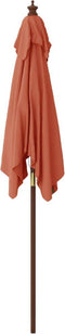 vidaXL - Parasol - met - houten - paal - 198x198x231 - cm - terracottakleurig