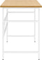 vidaXL - Computerbureau - 105x55x72 - cm - MDF - en - metaal - wit - lichteikenkleurig