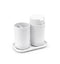 Brabantia ReNew - Badkameraccessoires Set - 3-delig - Zeeppomp Tandenborstelhouder Schaal - White (3 stuks)