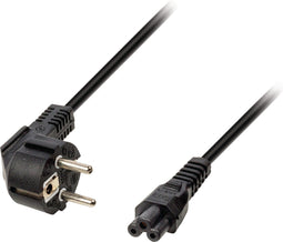 C5 (recht) - CEE 7/7 (haaks) stroomkabel - 3x 0,75mm / zwart - 3 meter