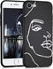iMoshion Hoesje Geschikt voor iPhone SE (2022) / SE (2020) / 8 / 7 Hoesje Siliconen - iMoshion Design hoesje - Wit / Zwart / Line Art Woman White